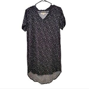 Anthropologie Cloth & Stone Black & White Polka Dot High Low Dress/Shirt Size M